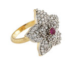 Buy Crunchy Fashion Blossom Flower Ad Stone Ring - Purplle
