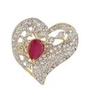 Buy Crunchy Fashion Pink Oval Cut Heart Cz Ring - Purplle