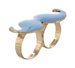 Buy Crunchy Fashion Aqua Mustache Double Finger Ring - Purplle
