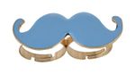 Buy Crunchy Fashion Aqua Mustache Double Finger Ring - Purplle