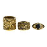 Buy Crunchy Fashion Ancient Punk Midi Ring Set - Purplle