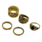 Buy Crunchy Fashion Ancient Punk Midi Ring Set - Purplle