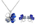 Buy Crunchy Fashion Clubbed Hearts Blue Pendant Set - Purplle