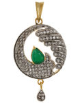 Buy Crunchy Fashion Waves Of Zircon Green Pendant Set - Purplle