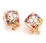 Buy Crunchy Fashion Gold Plated Aaa Swiss Cubic Zirconia Stylish Party Wear Stud Earrings - Purplle