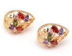 Buy Crunchy Fashion Gold Plated Aaa Swiss Cubic Zirconia Stylish Party Wear Stud Earrings - Purplle