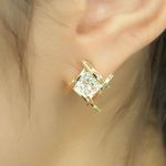 Buy Ferosh Golden Square Studs - Purplle
