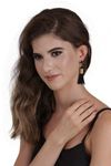 Buy Ferosh Black Leather Tassel Earrings - Purplle