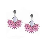 Buy Ferosh Pink Flower Danglers - Purplle