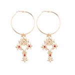 Buy Ferosh Tribal Hoop Earrings - Purplle