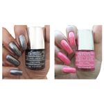 Buy DeBelle Gel Nail Polish Combo Set of 2 - Bebe Kiss (Hot Pink) and Grey Glitteratti (Silver Glitter) 8 ml each - Purplle
