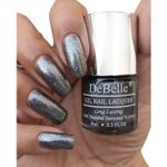 Buy DeBelle Gel Nail Polish Combo Set of 2 - Bebe Kiss (Hot Pink) and Grey Glitteratti (Silver Glitter) 8 ml each - Purplle