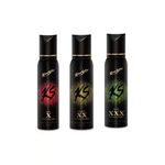 Buy Kamasutra Combo Offer Pack (X + XX + XXX) Black Series Deodorant Spray- For Men - (150 ml) each - Purplle