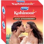 Buy Durex Kohinoor Condoms, Juicy Strawberry- 3s - Purplle