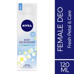 Buy Nivea Deodorizer, Fresh Petal & Care Deodorant, Gas Free, Women (120 ml) - Purplle