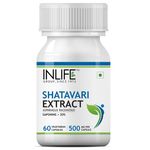 Buy INLIFE Shatavari Extract Asparagus Recemosus (Saponins > 20%) Women's Wellness Supplement, 500 mg - 60 Vegetarian Capsules - Purplle