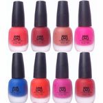 Buy Makeup Mania Premium Nail Polish - Combo of 8 Velvet Matte Nail Paint - Orange, Maroon, Brown, Pink, Blue, Light Magenta, Deep Red - 12 ml each bottle (MM# 16-18) - Purplle