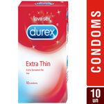 Buy Durex Condoms, Extra Thin- 10s - Purplle