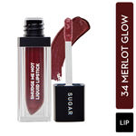 Buy SUGAR Cosmetics Smudge Me Not Liquid Lipstick - 34 Merlot Glow (Metallic Burgundy) - Purplle