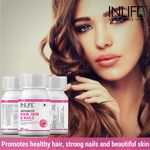 Buy INLIFE Biotin Advanced Hair Skin & Nails Supplement with Multivitamin Minerals Amino Acids for Hair Growth A¢a‚¬a€oe 60 Capsules - Purplle