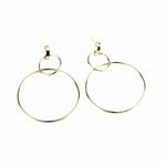 Buy Ferosh Golden Tangent Hoops - Purplle