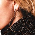 Buy Ferosh Golden Tangent Hoops - Purplle
