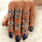 Buy Ferosh Gypsy Silver Ring Set - Purplle