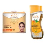 Buy VLCC Chandan Kesar Facial Kit & Ayurveda Shampoo Intense Nourishing Combo (150 g) - Purplle