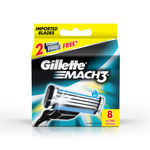 Buy Gillette Mach 3 Manual Shaving Razor Blades (Cartridge) 8s pack - Purplle