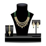 Buy Karatcart 22K GoldPlated Kundan Layered Green Drop Ethnic Necklace Set for Women… - Purplle