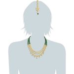 Buy Karatcart 22K GoldPlated Kundan Layered Green Drop Ethnic Necklace Set for Women… - Purplle