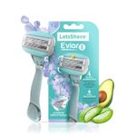 Buy LetsShave Evior 6 Body Hair Removal Razor for Women (1 Razor Handle, 1 Blade Cartridge, 1 Blade Case) - Purplle