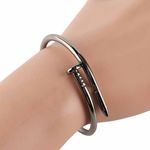 Buy Ferosh Steel Grey Nail Bangle - Purplle