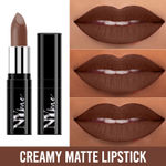 Buy NY Bae Creamy Matte Lipstick - Sexy Seaport Lady 35 (4.2 g) | Brown | Creamy Matte Finish | Rich Colour Payoff | Full Coverage | Smooth Application | Transfer Resistant | Long lasting | Vegan | Cruelty & Paraben Free - Purplle
