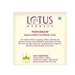 Buy Lotus Herbals Papayablem Papaya-N-Saffron Anti-Blemish Cream | Fades Blemishes | For All Skin Types | 50g - Purplle