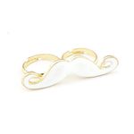 Buy Femnmas White Double Finger Mustache Ring - Purplle