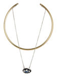 Buy Femnmas Gold Plate Dual Necklace - Purplle