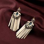 Buy Femnmas Blue Stone Tassel Earrings - Purplle