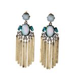Buy Femnmas Blue Stone Tassel Earrings - Purplle