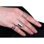 Buy Femnmas Silver Cross Midi Ring Set - Purplle