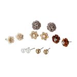 Buy Femnmas Flower Studs Earring Gift Set (Pack Of 6 ) - Purplle