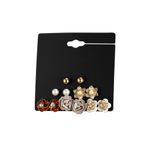 Buy Femnmas Flower Studs Earring Gift Set (Pack Of 6 ) - Purplle