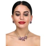 Buy Femnmas Purple Flower Necklace Set - Purplle