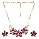 Buy Femnmas Purple Flower Necklace Set - Purplle