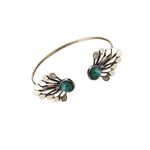 Buy Femnmas Antique Silver Designer Wings Open Hand Cuff - Purplle