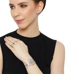 Buy Femnmas Silver Curve Engraved Lace Ring Bracelet - Purplle