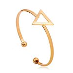 Buy Femnmas Golden Cutout Triangle Cuff Bracelet - Purplle