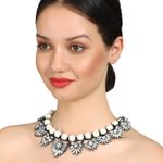 Buy Femnmas Gothic Stone Studded Metal Party Statement Neckpiece - Purplle