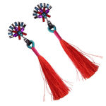 Buy Femnmas Red Boho Soft Thread Tassel Earrings - Purplle