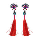 Buy Femnmas Red Boho Soft Thread Tassel Earrings - Purplle